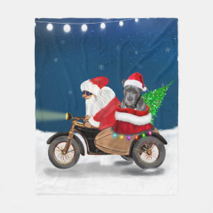 Pitbull Dog Weihnachtsmann Fleecedecke
