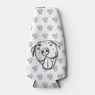 Pitbull Drawing Sing Dog Lovers Black White Flaschenkühler