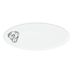 Pitbull Drawing Sing Dog Lovers Black White Namenschild