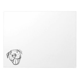 Pitbull Drawing Sing Dog Lovers Black White Notizblock