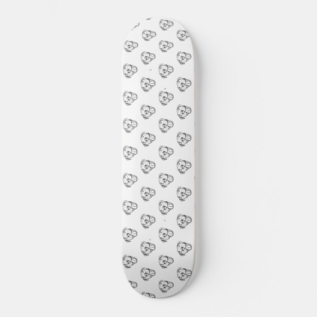 Pitbull Drawing Sing Dog Lovers Black White Skateboard (Vorderseite)