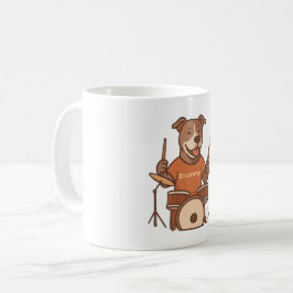 Pitbull Drummer Personalisiert Rock Drum Kit Gesch Kaffeetasse