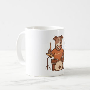 Pitbull Drummer Personalisiert Rock Drum Kit Gesch Kaffeetasse