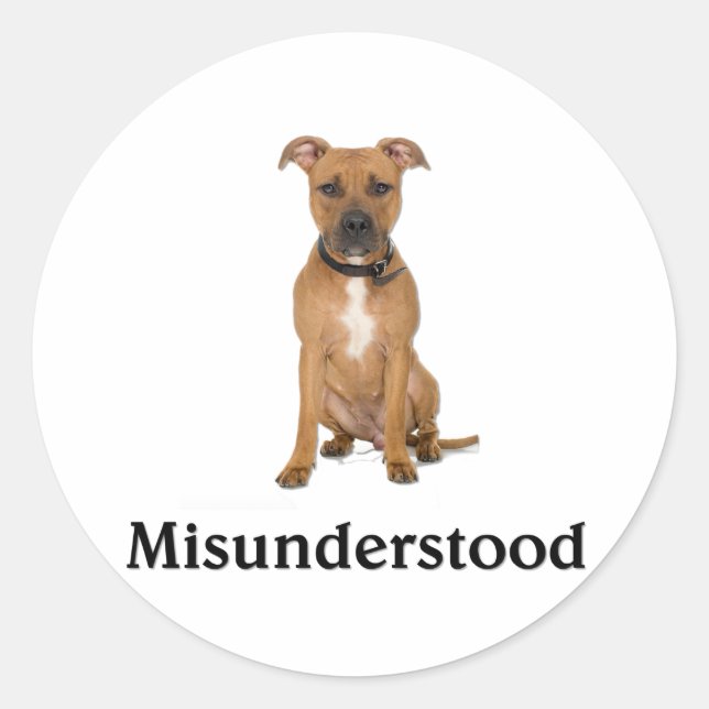 Pitbull - falsch verstanden runder aufkleber (Vorderseite)