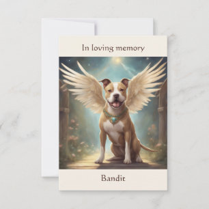 Pitbull Fawn Memorial Geem Individuelle Name Beile Dankeskarte