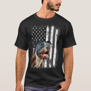 Pitbull Flag Amerika Flag Pitbull Hunde Us T-Shirt