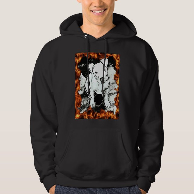 Pitbull Flames Hoodie (Vorderseite)