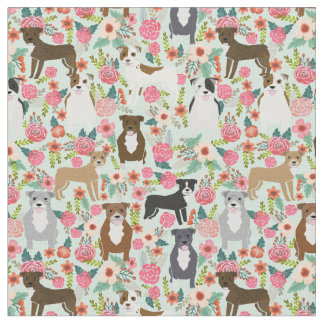 Pitbull Floral Dog Fabric - Pillbull, Hund Stoff