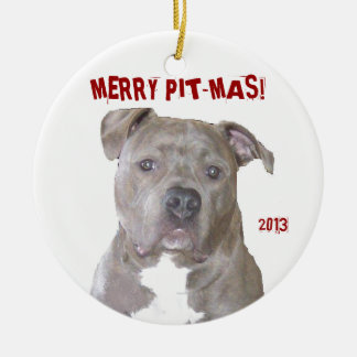 PITBULL FRÖHLICHES PIT-MAS KERAMIKORNAMENT