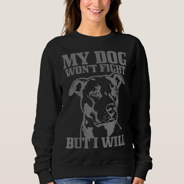 Pitbull Funny Dog Pitbull Mama Pitbull Vater Sweatshirt (Vorderseite)