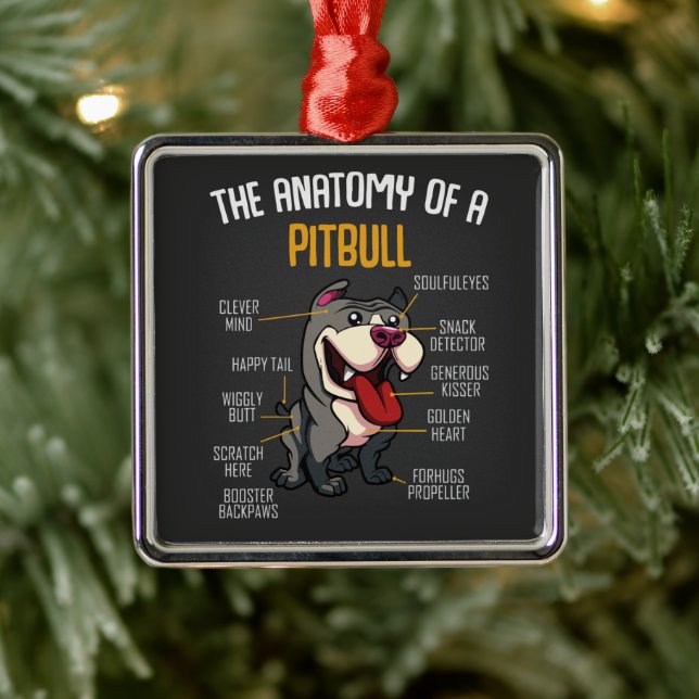 Pitbull Funny Ornament Aus Metall (Baum)