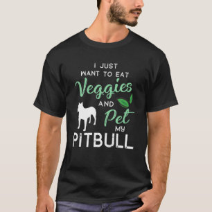 Pitbull Funny Vegan Dog Lover Eigentümer Xmas Gebu T-Shirt