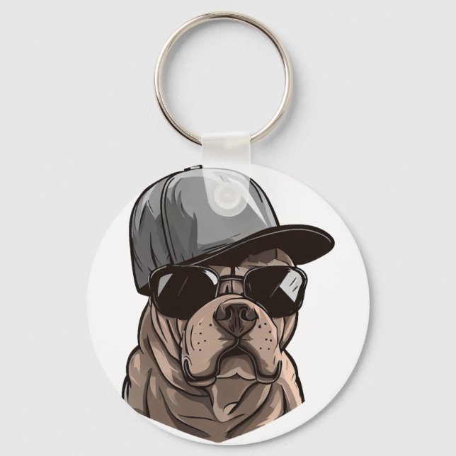 Pitbull Gangster Schlüsselanhänger (Vorderseite)