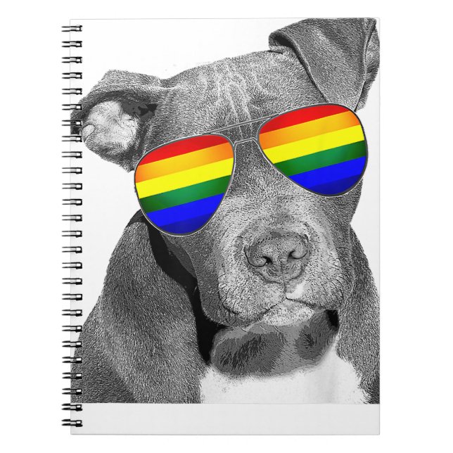 Pitbull Gay Pride Dog Clothing LGBT Funny Gift Rai Notizblock (Vorderseite)