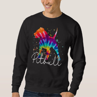 Pitbull Gefärbte Krawatte Regenbogen Hund Lover Sweatshirt