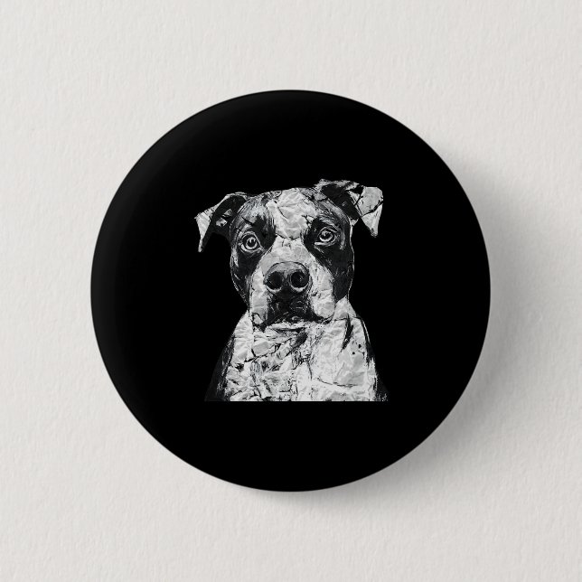 Pitbull Gesicht Niedlicher Hund Lover Männer Fraue Button (Vorderseite)