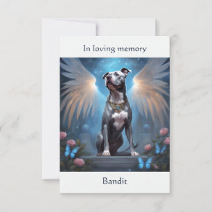 Pitbull Gray Memorial Geem Individuelle Name Beile Dankeskarte