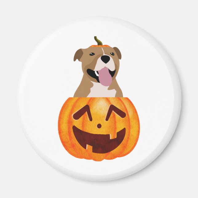 Pitbull Halloween Magnet (Vorne)