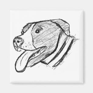 Pitbull handgezeichnetes Foto Hund Tierliebhaber Magnet