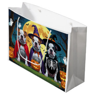 Pitbull Hogs Pumpkin Halloween Funny Große Geschenktüte