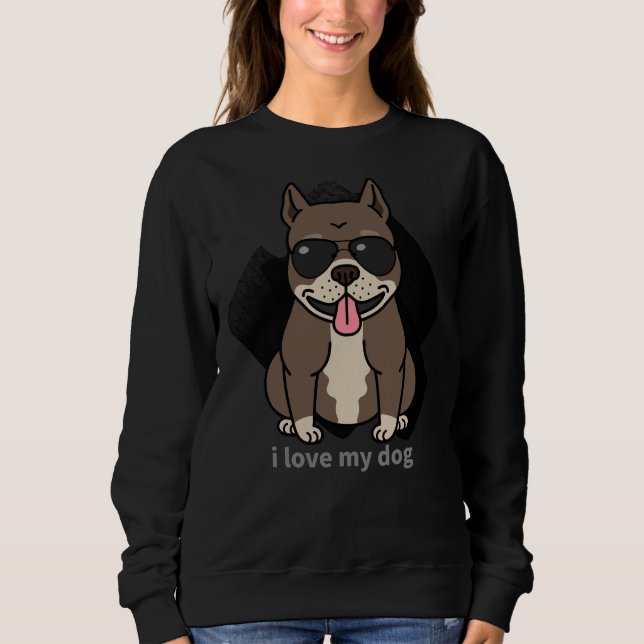 Pitbull Hund 265 Sweatshirt (Vorderseite)