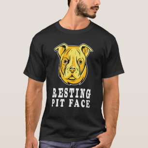 Pitbull Hund auf der Seite ruhen Pit Gesicht Funny T-Shirt