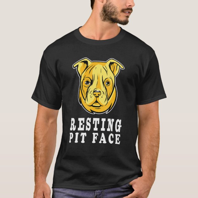 Pitbull Hund auf der Seite ruhen Pit Gesicht Funny T-Shirt (Vorderseite)