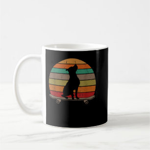 Pitbull-Hund auf Skateboard Vintage Retro Lustig S Kaffeetasse