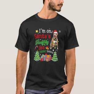 Pitbull Hund auf Weihnachtsfeiertag Weihnachten T-Shirt