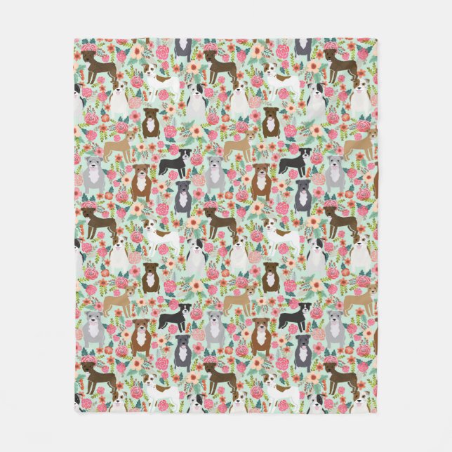 Pitbull Hund Florenz Fleecedecke (Vorderseite)