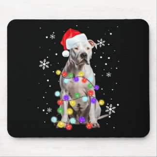 Pitbull Hund Frohe Dogmen Santa Pitbull Weihnachte Mousepad