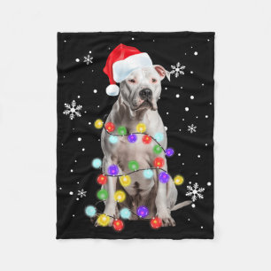 Pitbull Hund Frohe Dogmen Weihnachtsmann Pitbull W Fleecedecke