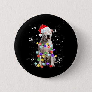 Pitbull Hund Fröhliche Dogmen Santa Pitbull Weihna Button