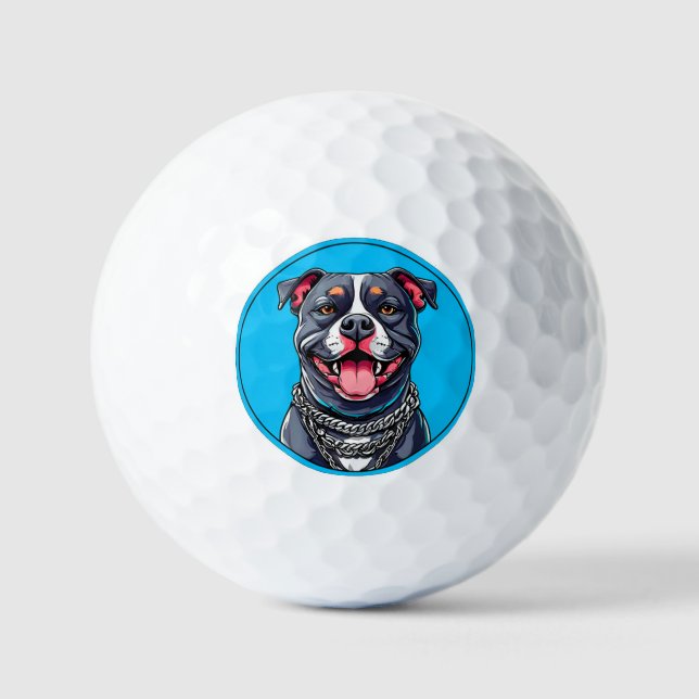 Pitbull-Hund Golfball (Vorderseite)