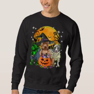 Pitbull Hund Halloween Kostüme Pumpkin Mummy Sweatshirt