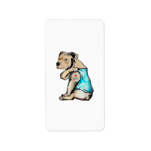 Pitbull Hund I Liebe Vater Tattoo Funny Family Adressaufkleber