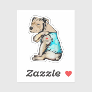 Pitbull Hund I Liebe Vater Tattoo Funny Family Aufkleber
