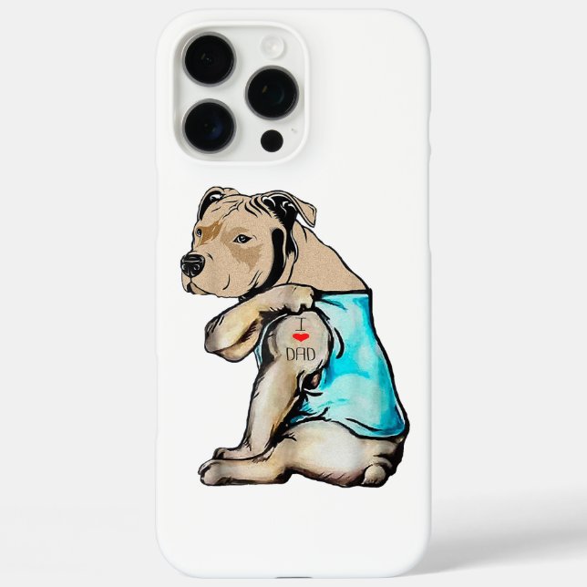 Pitbull Hund I Liebe Vater Tattoo Funny Family Case-Mate iPhone Hülle (Rückseite)