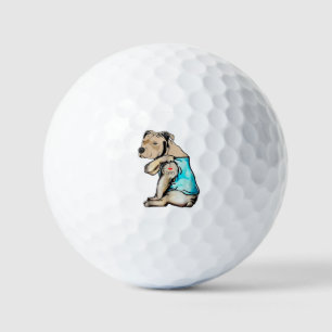 Pitbull Hund I Liebe Vater Tattoo Funny Family Golfball