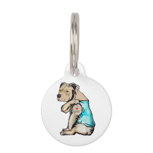 Pitbull Hund I Liebe Vater Tattoo Funny Family Haustiermarke