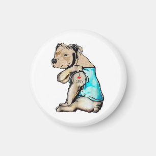 Pitbull Hund I Liebe Vater Tattoo Funny Family Magnet