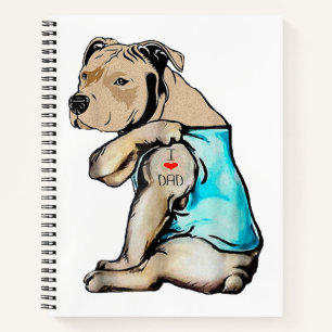 Pitbull Hund I Liebe Vater Tattoo Funny Family Notizbuch