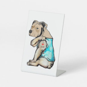 Pitbull Hund I Liebe Vater Tattoo Funny Family Sockelschild