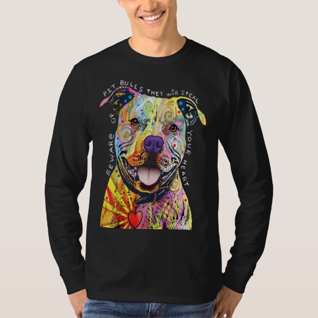 Pitbull Hund liebt I Liebe Pitbull T-Shirt (Vorderseite)