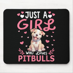 Pitbull Hund Mädchen Frauen nur ein Mädchen, die L Mousepad