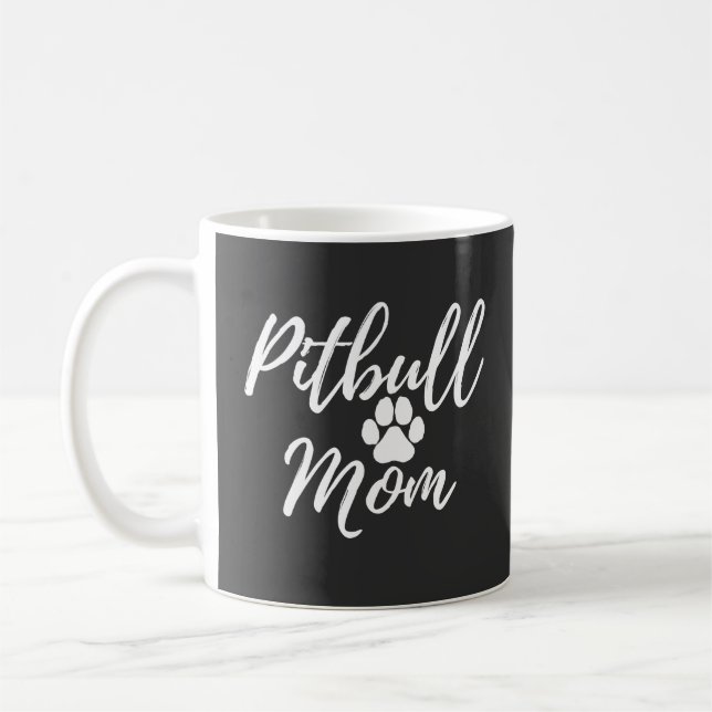 Pitbull Hund Mama Muttergeschenk für Hund Lover Kaffeetasse (Links)