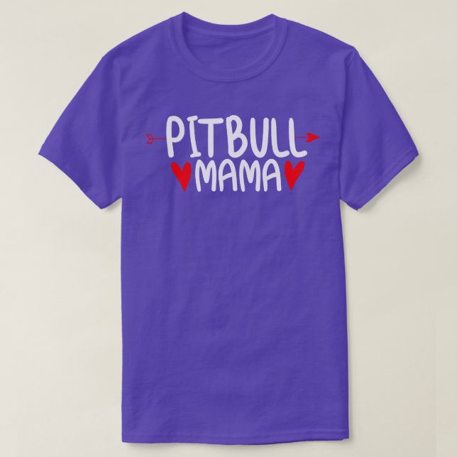 Pitbull Hund Mama T-Shirt (Design vorne)