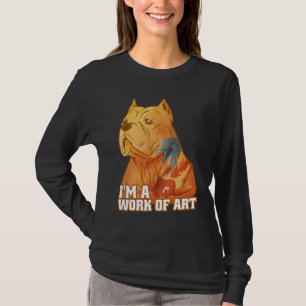 Pitbull Hund mit Koi Carp Tattoo bin ich ein Werk T-Shirt