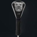 Pitbull-Hund mit Monogramm Golfkopf Golf Headcover<br><div class="desc">Text an beliebiger Stelle im Design hinzufügen</div>