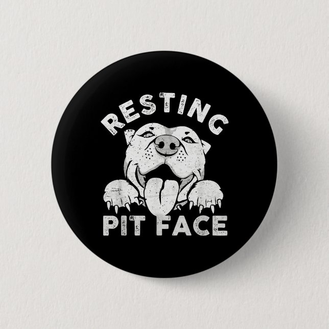 Pitbull-Hund ruht Pit-Gesicht sarkastischer Humor Button (Vorderseite)